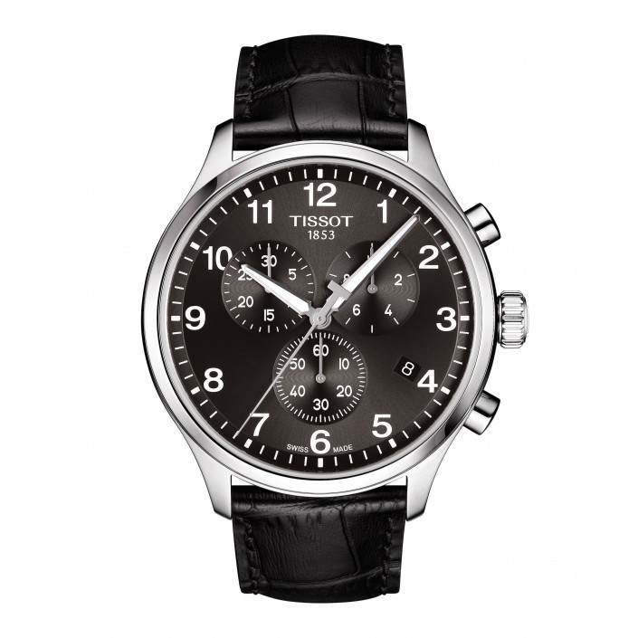 RELOJ T1166BSL ACERO ESFERA NEGRO PIEL 45 MM CUARZO CHRONO XL TISSOT